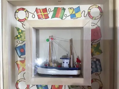 Boat Picture New 3d Nautical Framed Picture Kids Bedroom / Bathroom /playroom • £17.99