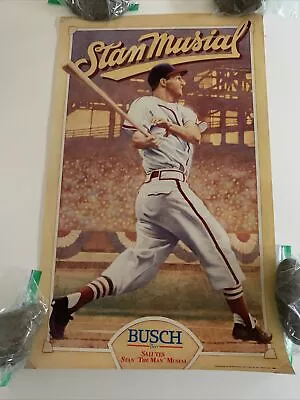 Stan Musial Busch Beer Poster 23x14 Saint Louis Cardinals • $20