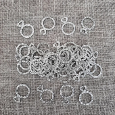£2.99 • Buy 50 Silver Glitter Ring Table Confetti Decorations Hen Party/Engagement/Wedding