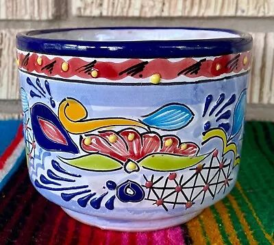 Mexican Ceramic Flower Pot Planter Folk Art Pottery Handmade Talavera #28 • $19.99