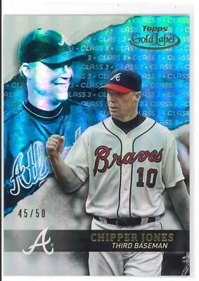 2020 Topps Gold Label CHIPPER JONES CLASS 3 BLUE OUT OF 50 - #9 HOF 45/50 • $10