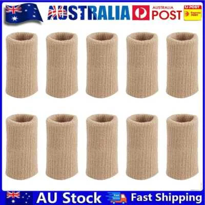 $7.99 • Buy 10pcs Finger Sleeves Support Brace Elastic Thumb Knuckle Protector (Camel) AU