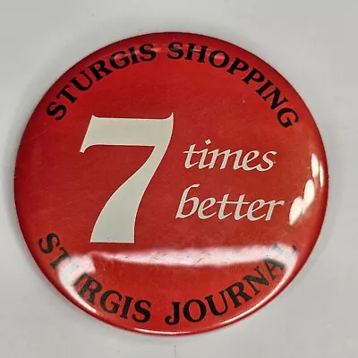 Sturgis Shopping Journal Vintage Red Advertising Pinback Pin Button Vest Bag Hat • $8