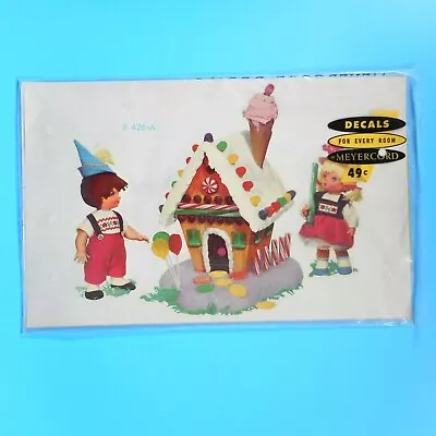 VTG 60s Meyercord Gingerbread House Decals Boy Girl Candy Ice Cream Cone Xmas • $93.75