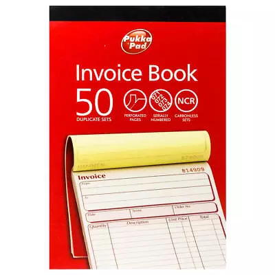 Pukka Pad Duplicate Invoice Carbonless Record Book 50 Numbered Sets DCU5842 New • £4.48