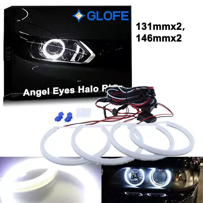 Halo Ring Cotton White Light SMD LED Angel Eyes For BMW E46 Non Projector 6500K • $39.89