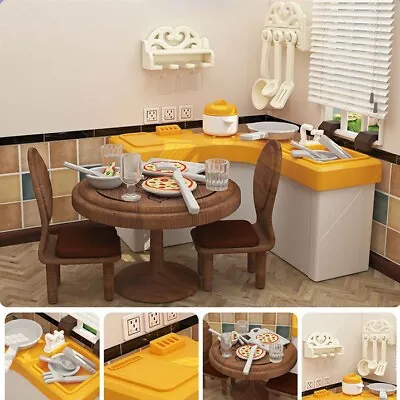 1/24 Scale Dollhouse Miniature Furniture Plastic Kitchen Set Dining Room • $11.27