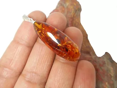 AMBER  Sterling  Silver  925  Gemstone  PENDANT  • £43.99