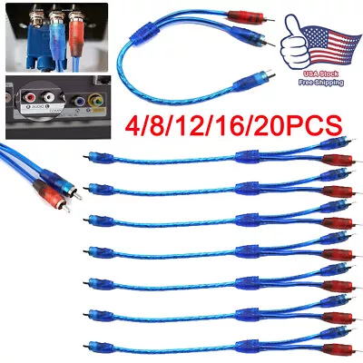 4-20PCS RCA Y Splitter Audio Jack Cable Adapter 1 Female To 2 Male Connector USA • $8.69