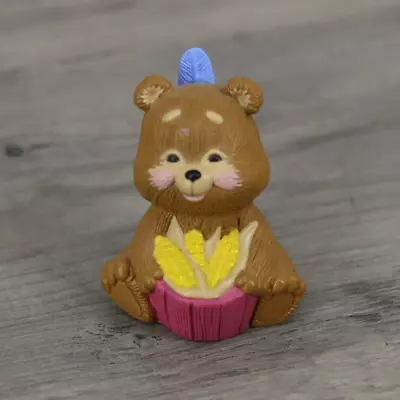 Hallmark Vintage 1988 Merry Miniatures Thanksgiving Indian Bear W/ Corn Figure • $11.69