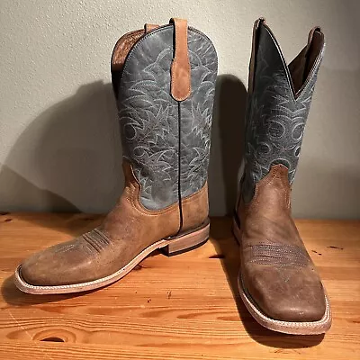 Circle G By Corral Men’s Tan/Blue Western Boot Square Toe Size 9 D EUC!  $164! • $85