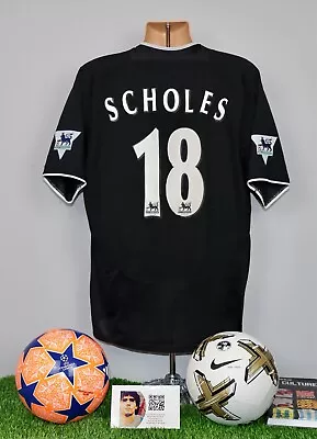 2003-05 Manchester United Away Shirt ‘Stand Up Speak Up’ Scholes 18 • $105.83