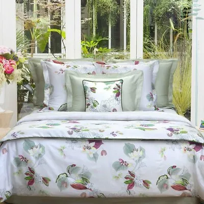 Rare Sold Out Yves Delorme Paris Sateen 2 Standard Sham Exotic Flower France New • $269