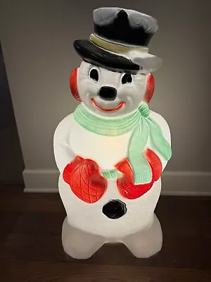 Blow Mold General Foam Plastics Vintage Frosty The Snowman Lighted  32  Tall • $100