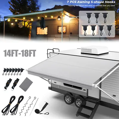 14ft-18ft RV Awning Fabric Replacement Weatherproof Canopy For Camper Trailer • $66.95
