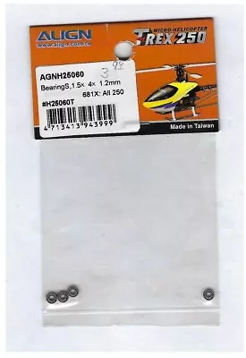 Align 1.5x4x1.2mm Bearing Set (681X) For Use With T-rex 250 Mini RC Helicopter • $7.49