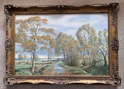 £325 • Buy Original Signed Paul Morgan Oil Painting On Canvas Fox Hunt Gilt Baroque Frame