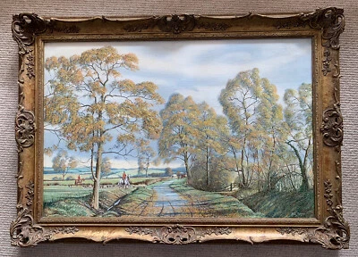 £325 • Buy Original Signed Paul Morgan Oil Painting On Canvas Fox Hunt Gilt Baroque Frame