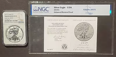 2019-s $1 Silver American Eagle Enhanced Reverse Proof Pf70 Ngc  #29272 • $2275