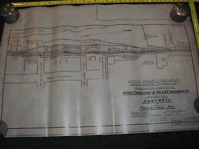 $6.99 • Buy LEHIGH VALLEY LVRR 1922 PASSENGER STATION TOWANDA PA BLUEPRINT Vellum-paper