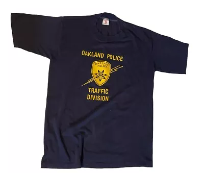 Vintage Oakland Police Traffic Division Men’s Size L Soffe T-Shirt Made In USA • $24.99