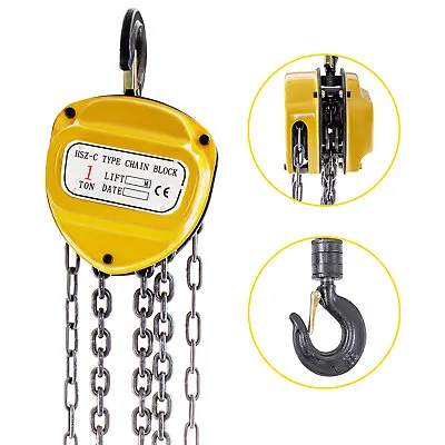 VEVOR Ratchet Chain Hoist Chain Block Hoist 2200lbs/1ton Manual ChainBlock W/ 3m • £29.99