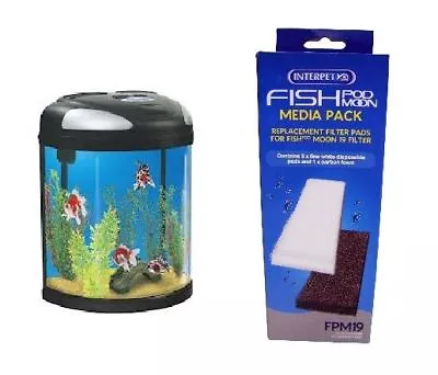 Interpet Fish Pod Box Moon 0391 Tank 19L Filter Pads Media Pack Carbon FPM19 • £5.90