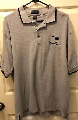 Myrtle Beach SC Polo Shirt Gray Pacific Blue Size Large Golf Shirt • $9.99
