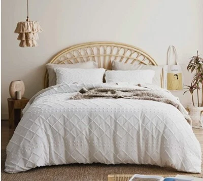 $40.66 • Buy Tufted Floral Doona Duvet Quilt Cover Set Double/Queen/King Size Bed Pillowcase