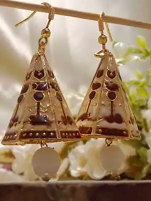 Indian Earrings Gold Plated Meenakari  Women Jhumki Earrings With Pearl  Hanging • $23.13