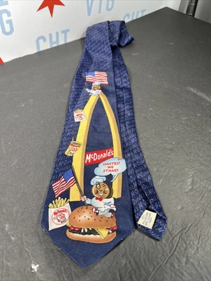 $19.99 • Buy Vtg McDonald's Neck Tie SPEEDEE Stars & Stripes American Flag United We Stand
