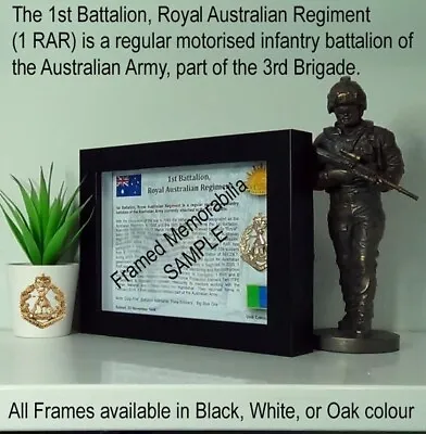 1st Battalion Royal Australian Regiment (1 RAR) - Framed Memorabilia • £46.68