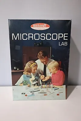 Vintage 1960s Skilcraft USA #416 Senior Microscope Lab Metal Box Great Graphics • $12