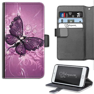 Purple Butterfly Phone Case;PU Leather Flip Case;Cover For Samsung;Apple • $56.84