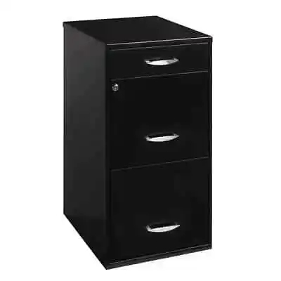 $69.99 • Buy Filing Cabinet 3 Drawer Steel File Cabinet W/ Lock For Home Office Durable Black