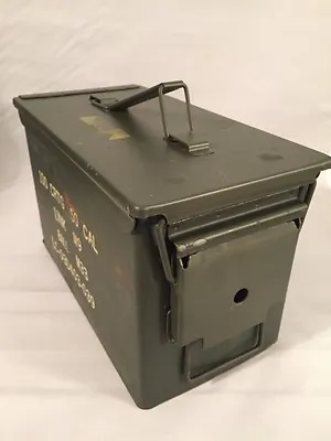MILITARY 50 Cal Ammo Can M2A1 Green Ammunition Tin Box • $19.99