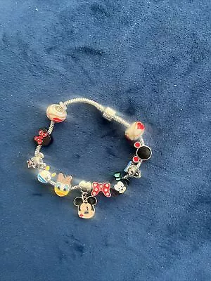 MICKEY MOUSE 11 Charm Bracelet With Claw Clasp • $10