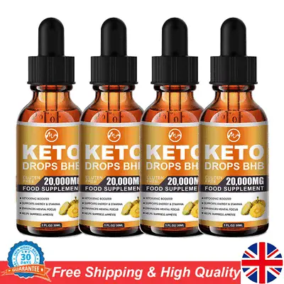 1/2/4 Bottles 20000mg Keto Drops Weight Loss Supplement Fat Burn Carb Blocker • £11.99