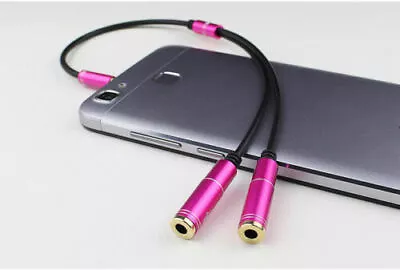 £2.99 • Buy 3.5mm Headphone Microphone Jack Splitter Cable 4 Pole Mic Adapter Adaptor Red