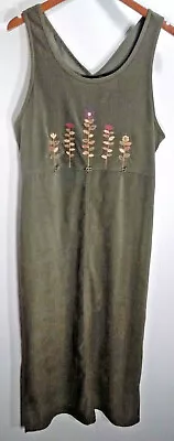 $15.50 • Buy Amanda Smith Women's Dress Green Floral Sleeveless Size Medium