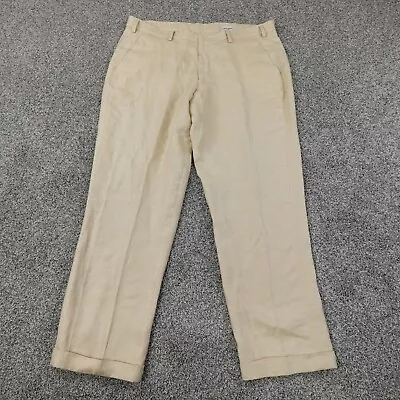 Murano Pants Men 40x32 Brown Tan Beige Baird McNutt Linen Chino Trouser Preppy • $34.99