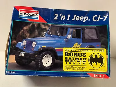 Vintage Monogram Model Jeep Kit #2966 2'N1 JEEP CJ-7 1:24 Scale • $19.99