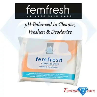 £3.39 • Buy Femfresh Feminine Wipes Intimate Hygiene PH Balanced - Pack Of 15