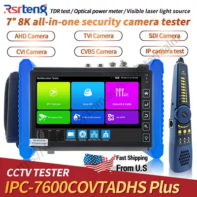 Rsrteng 4K CCTV Tester IP Camera Monitor AHD CVI TVI SDI VGA HDMI TDR OPM VLS US • $522.66