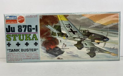 $26.97 • Buy 1/48 Monogram Mattel Stuka JU87 Vintage 1968 Blue Border New Factory Sealed