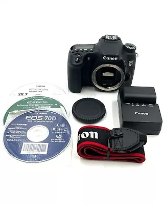 Canon EOS 70D 20.2MP Digital SLR Camera - Black (Body Only) Teated #24021710 • $299