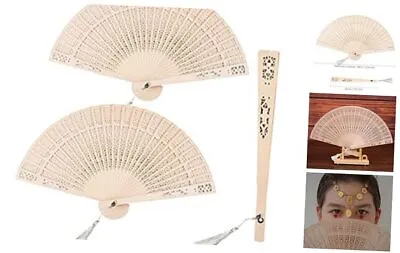  3 PCS Wooden Folding Fan Vintage Wooden Fan Handheld Folding Fans Sandalwood  • $18.57