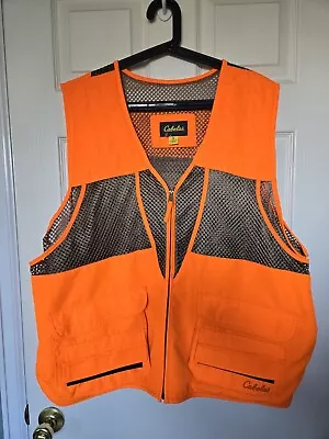 CABELAS - Mesh / Safety Blaze Orange Game Pocket XL Hunting Vest - MINT • $25