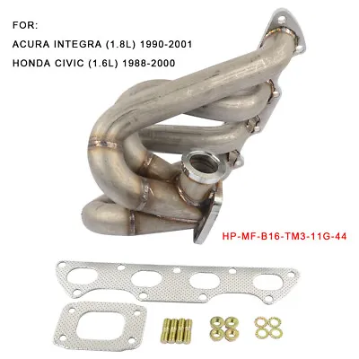 For Honda Civic Acura B16 B18 HP Series Top Mount Equal Length T3 Turbo Manifold • $184.59