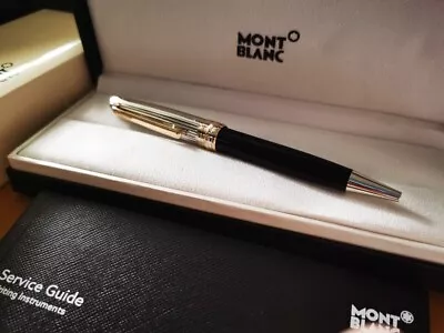 New MONTBLANC Meisterstuck Solitaire Doue Black Resin Silver Tone Ballpoint Pen • $119